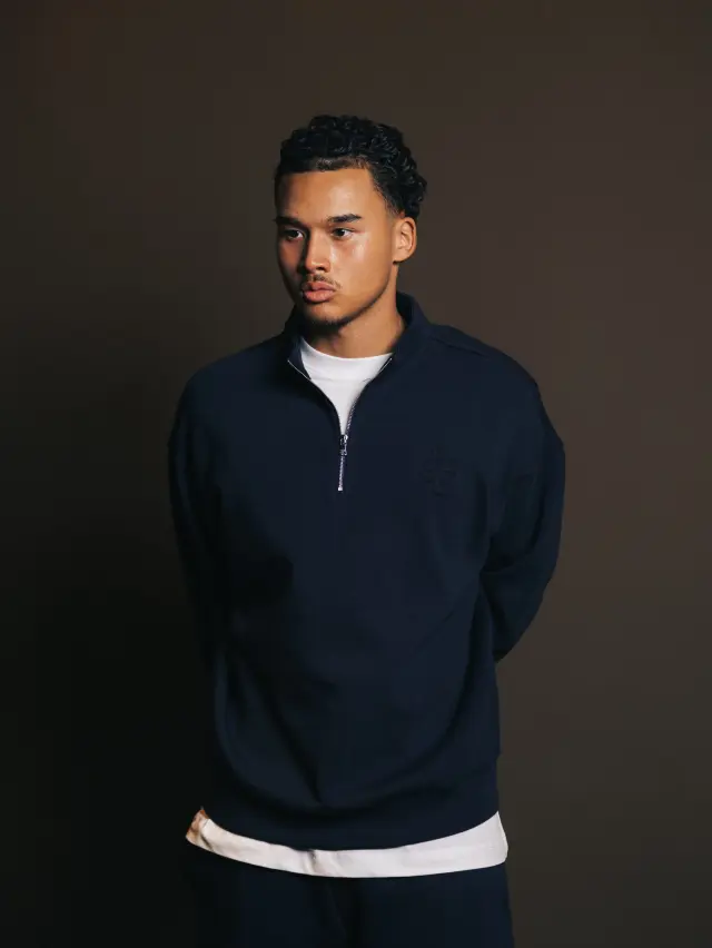 Quarter zip Bleu Fonce