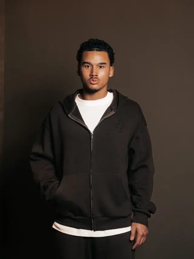 Hoodie zipper Brun Fume