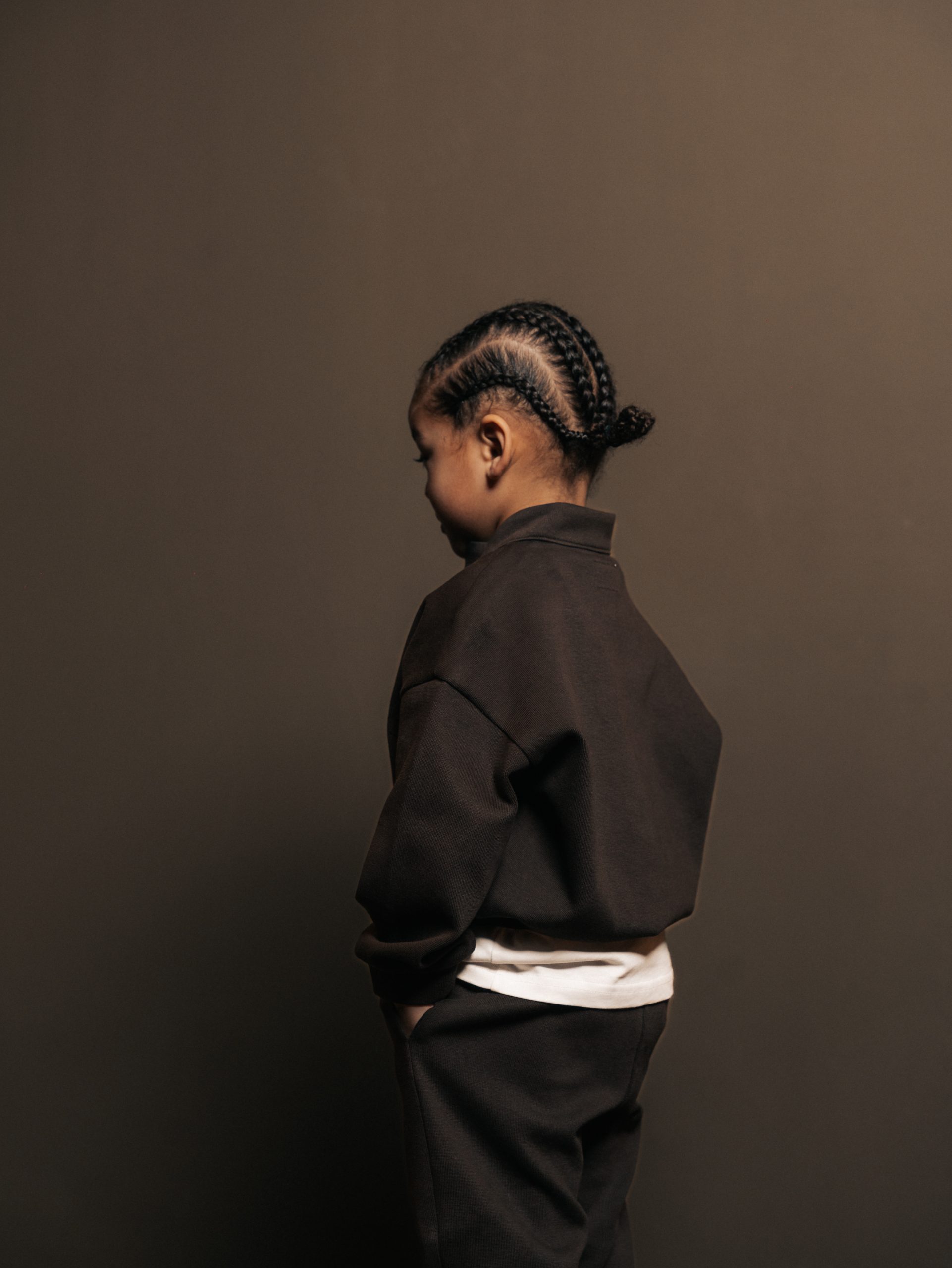 Quarter zip Brun Fume — afbeelding 4