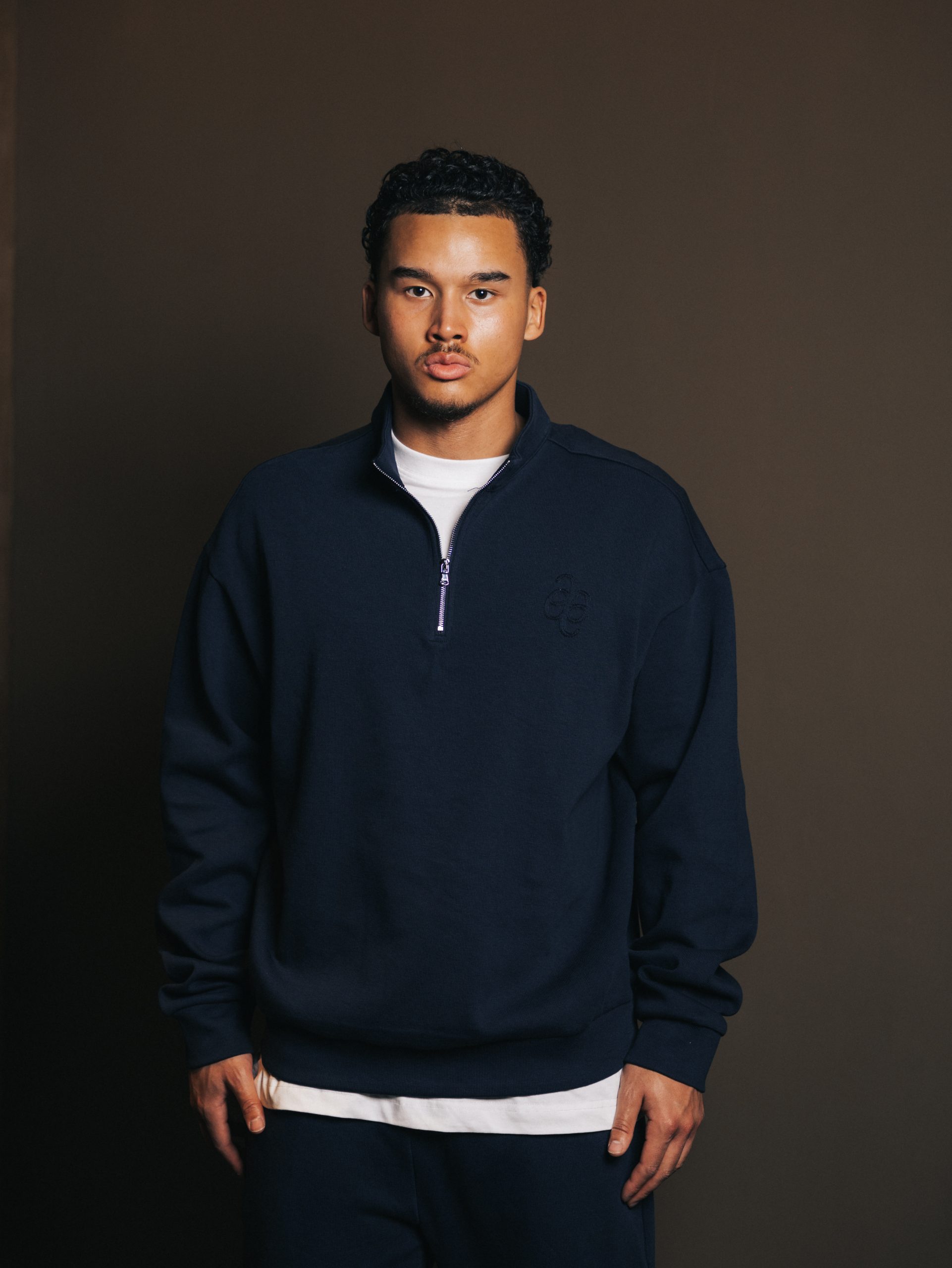 Quarter zip Bleu Fonce — afbeelding 2