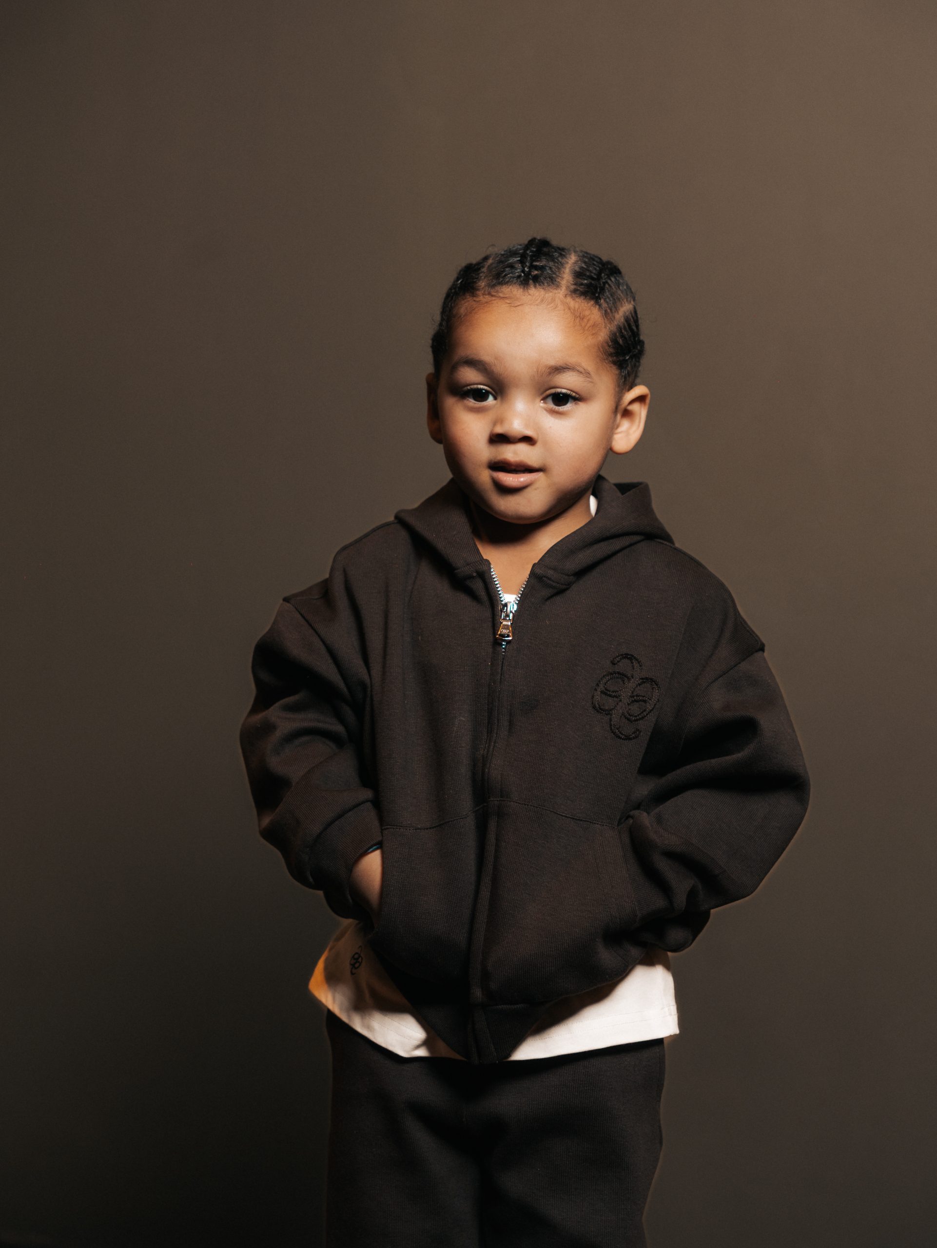 Hoodie zipper Brun Fume