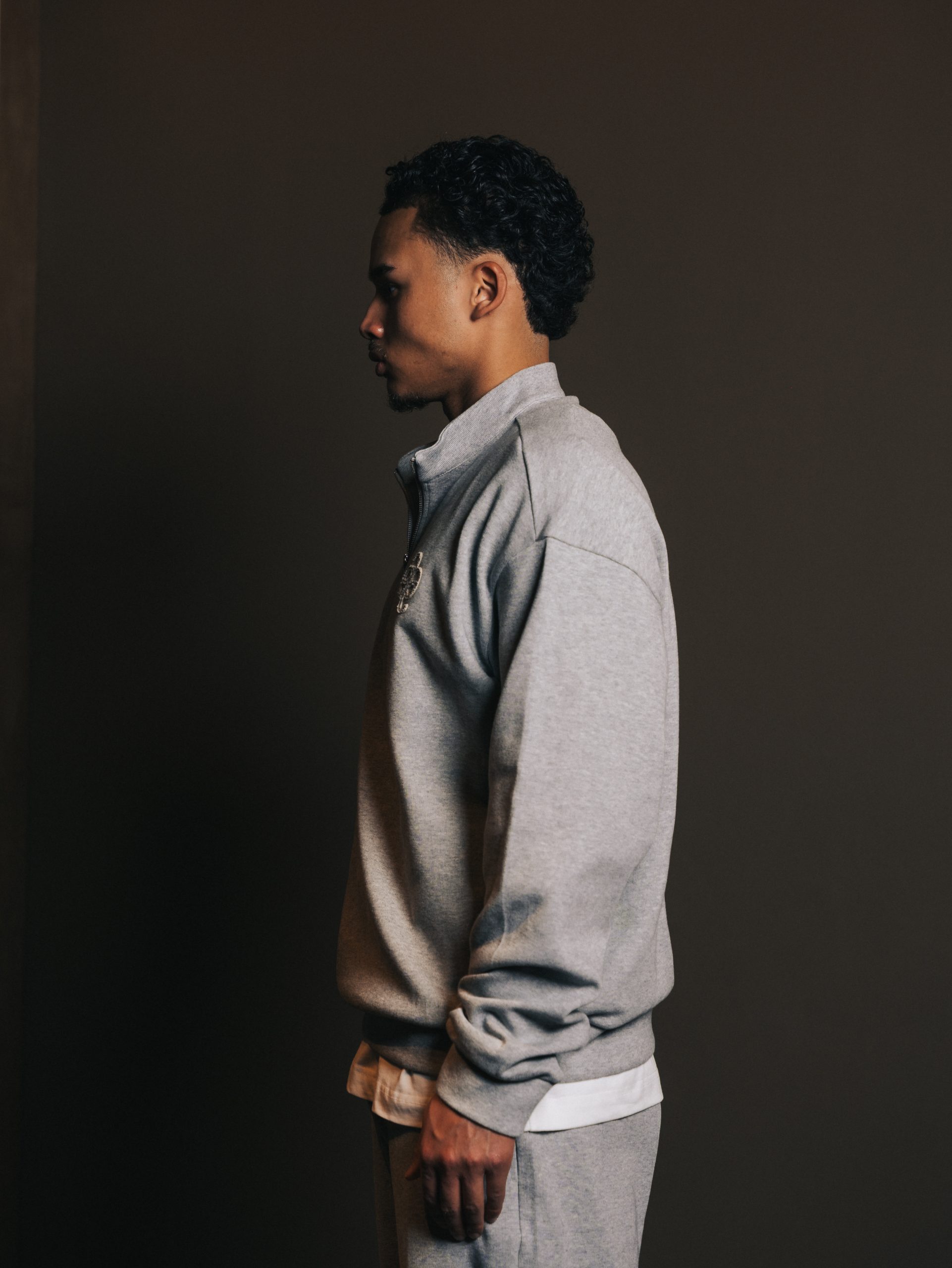 Quarter zip Gris Lumiere — afbeelding 3