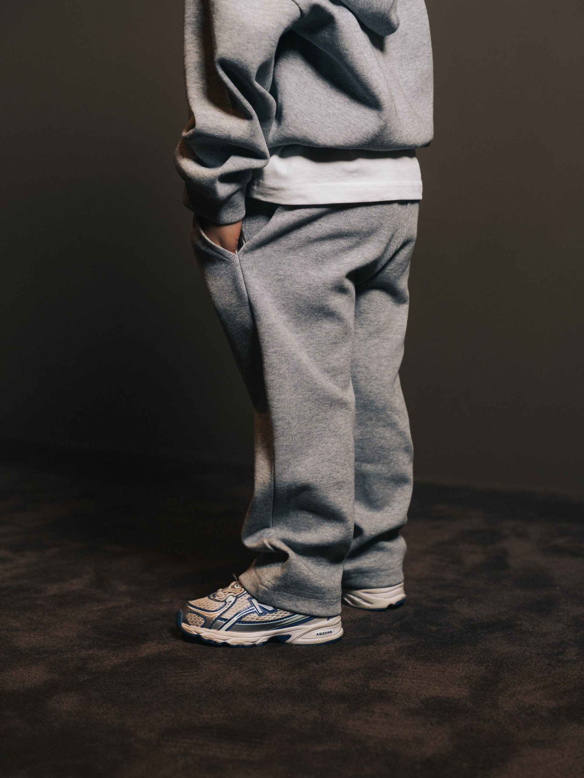 Pants wide Gris Lumiere