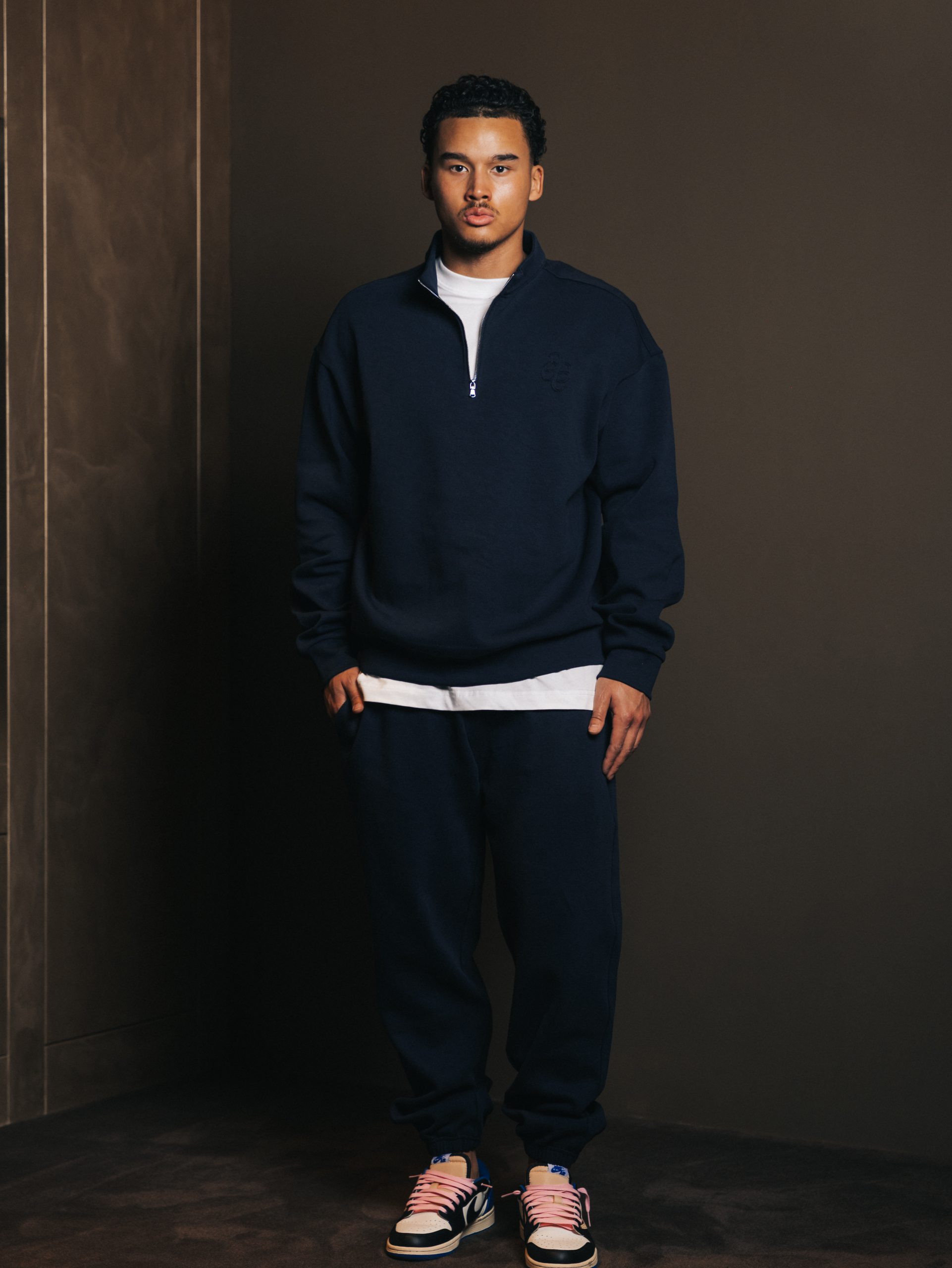 Quarter zip Bleu Fonce — afbeelding 4