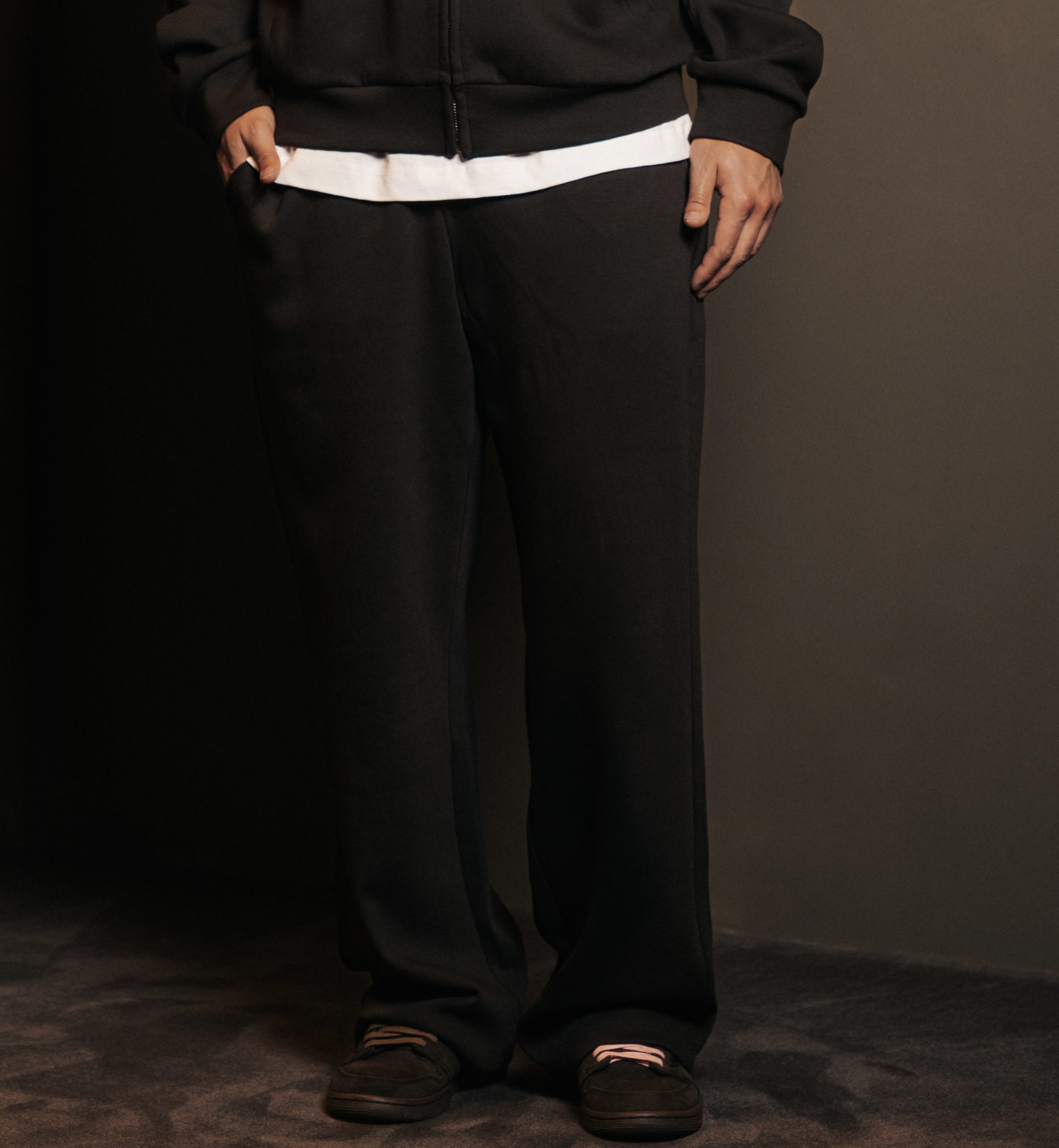 Pants wide Brun Fume