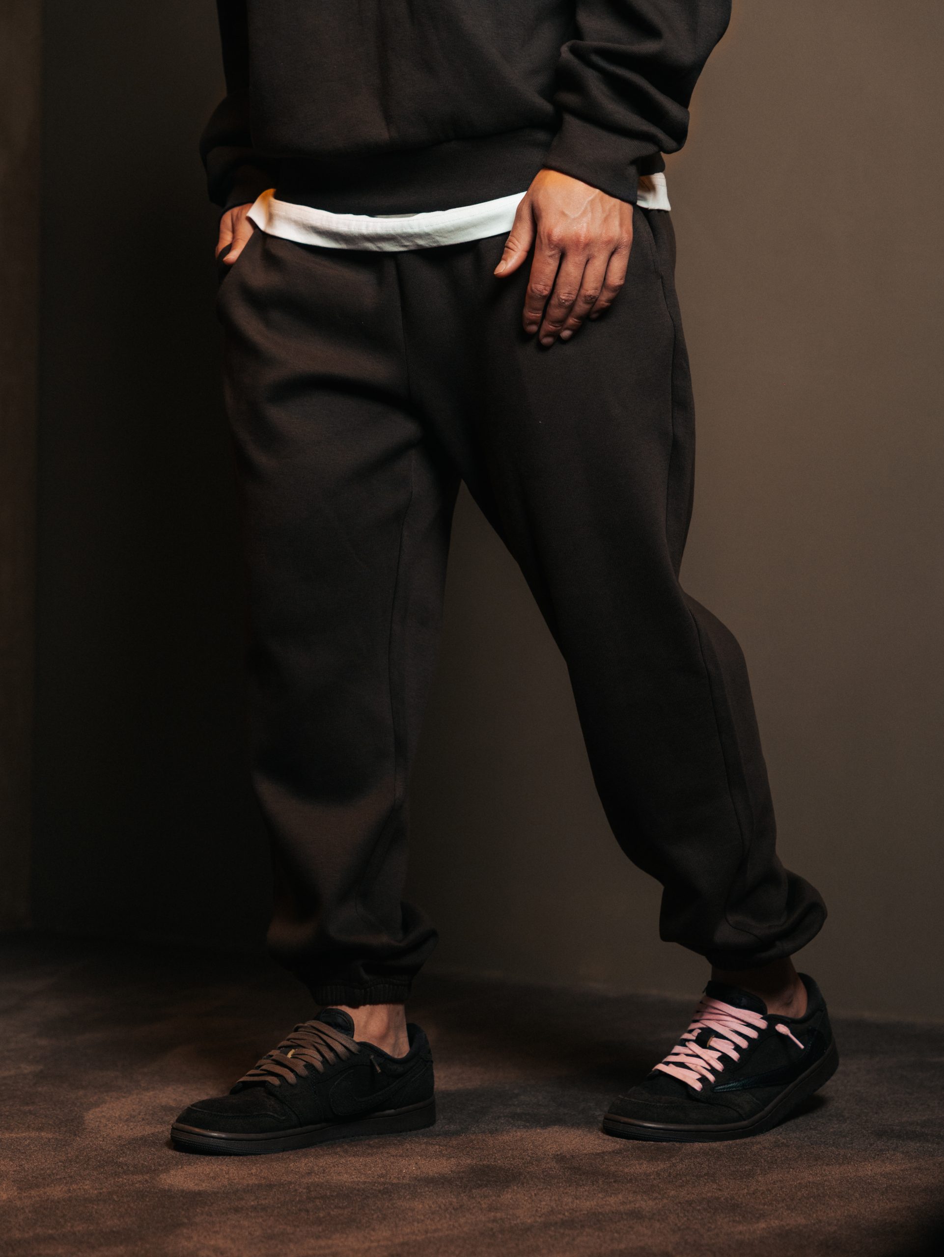Pants elastic Brun Fume