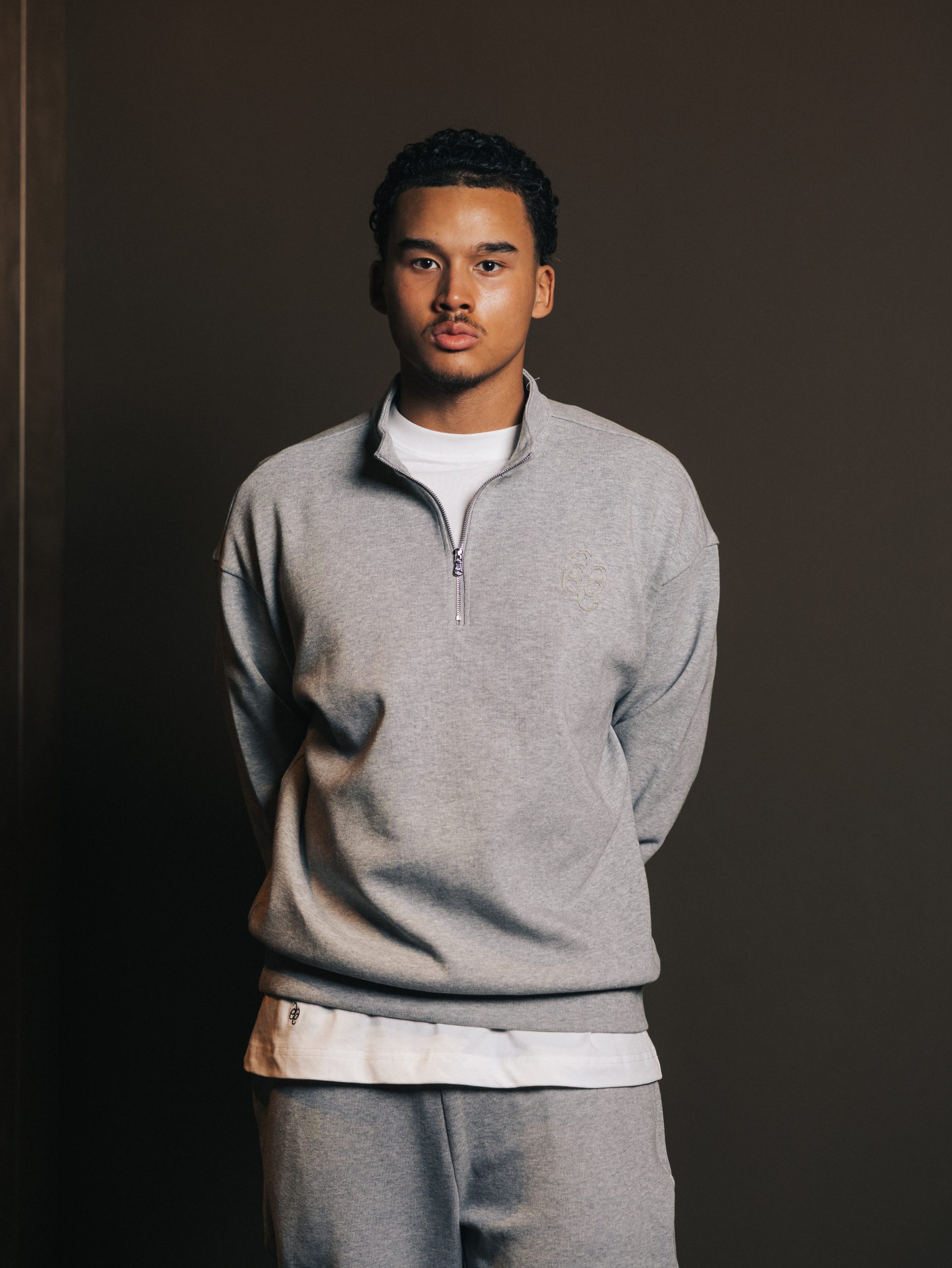 Quarter zip Gris Lumiere — afbeelding 2