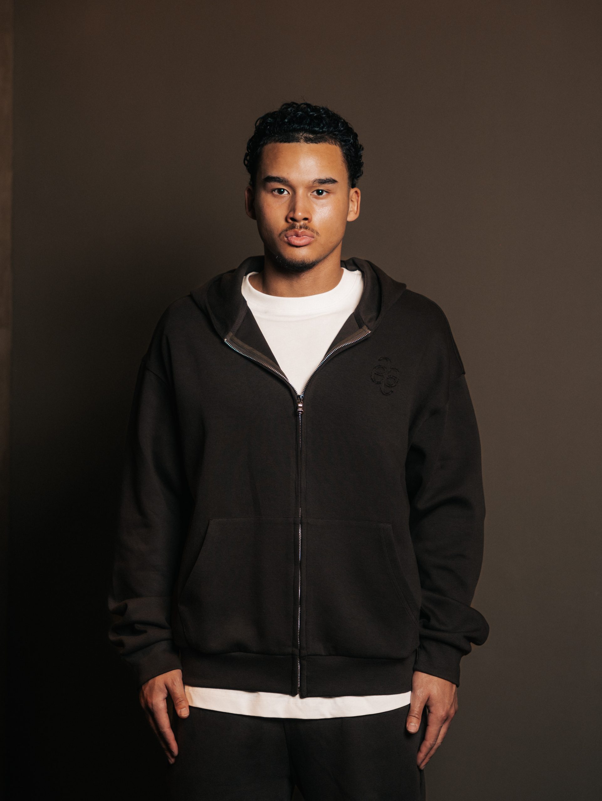 Hoodie zipper Brun Fume