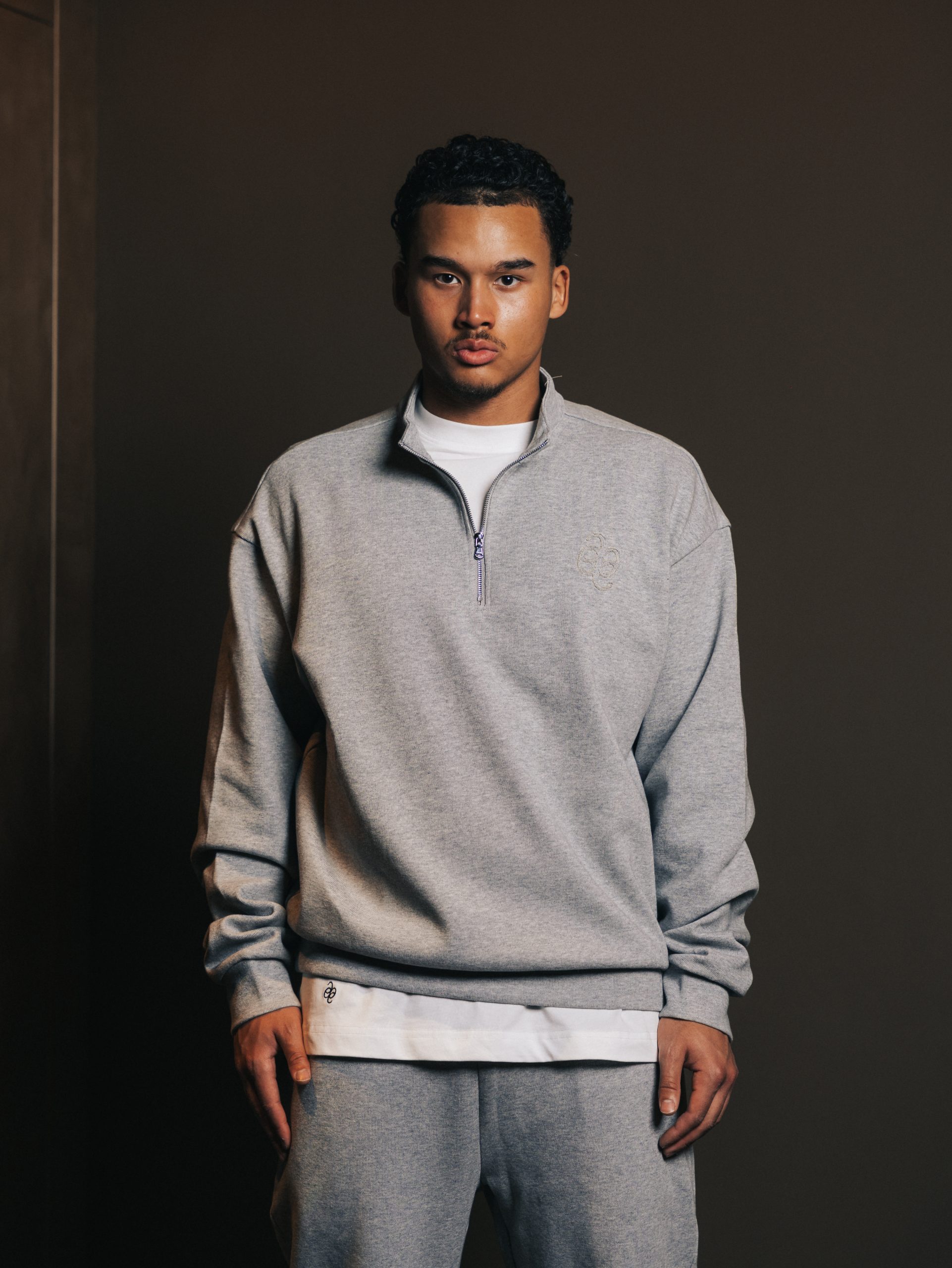 Quarter zip Gris Lumiere — afbeelding 1