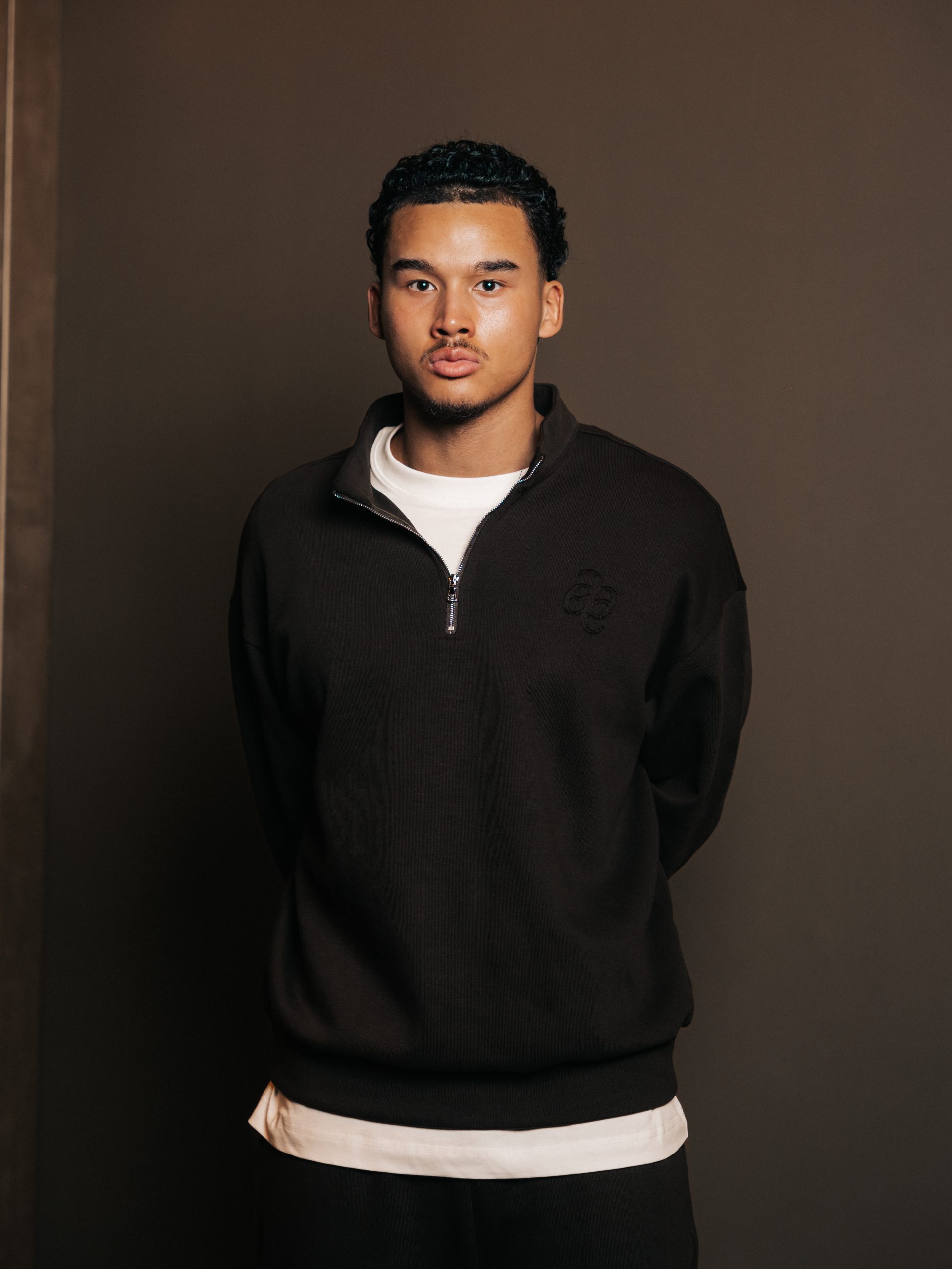 Quarter zip Brun Fume